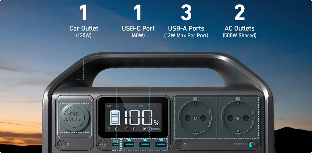 Зарядна станція Anker 535 PowerHouse 500W [A1751311] EU [76668] - фото 3