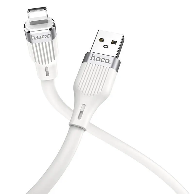USB Cable Hoco U72 Forest Silicone Lightning White 1.2m - фото 2