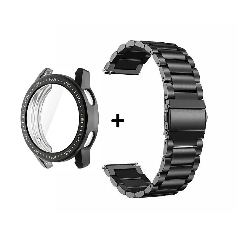 Комплект Tamister для годинника Xiaomi Watch S1 Active чорний (чохол + ремінець Rolex design 22 мм) - фото 3
