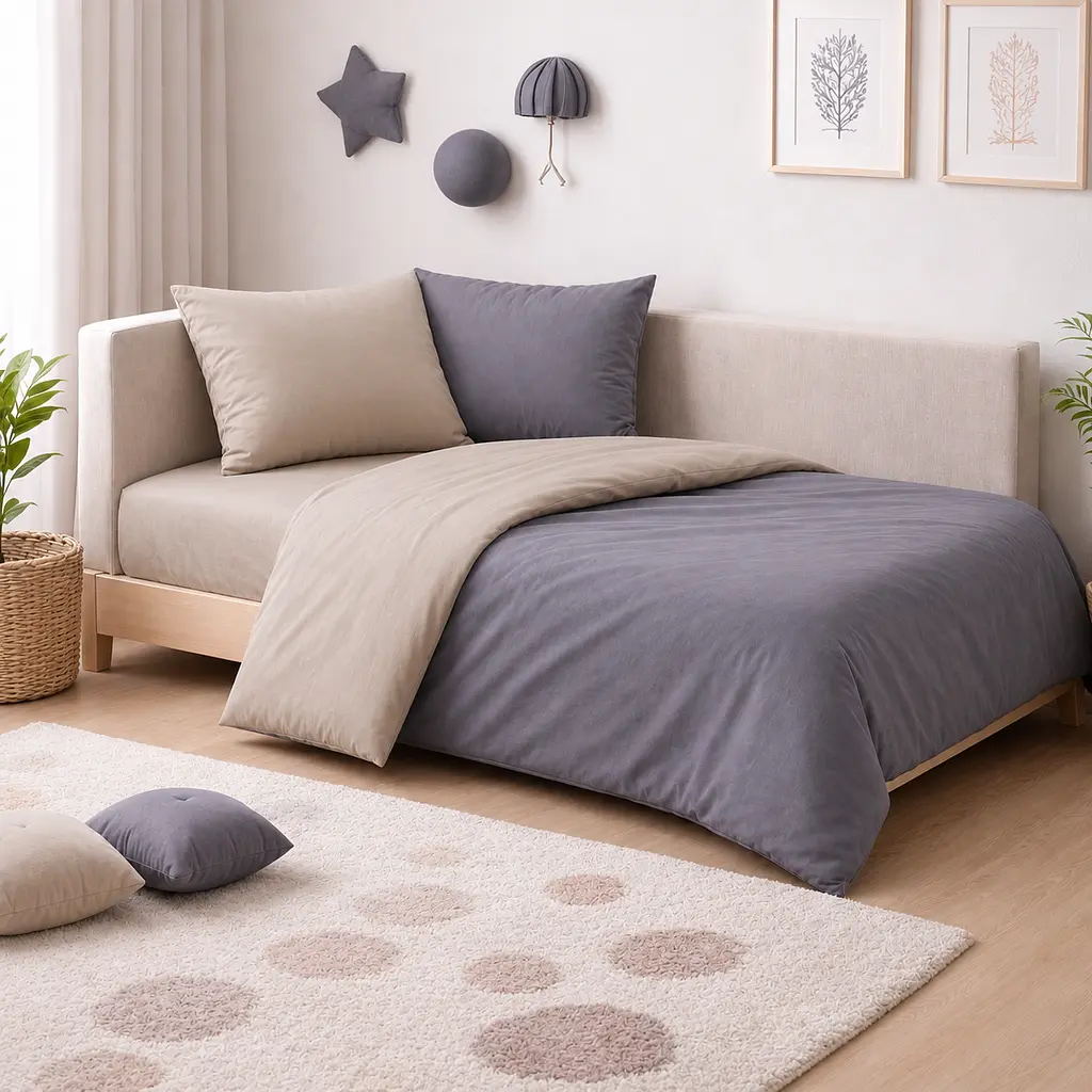 Дитяча постільна білизна MIRSON JUNIOR фланель Cappuchino/Ash grey 200х220см (2200012803608) - фото 3