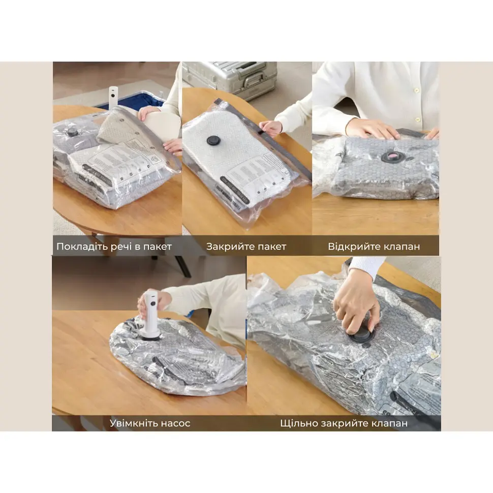Набір для вакуумного пакування Vollyc by Flextail (NANO BAG SET), 20 пакетів + насос - фото 5