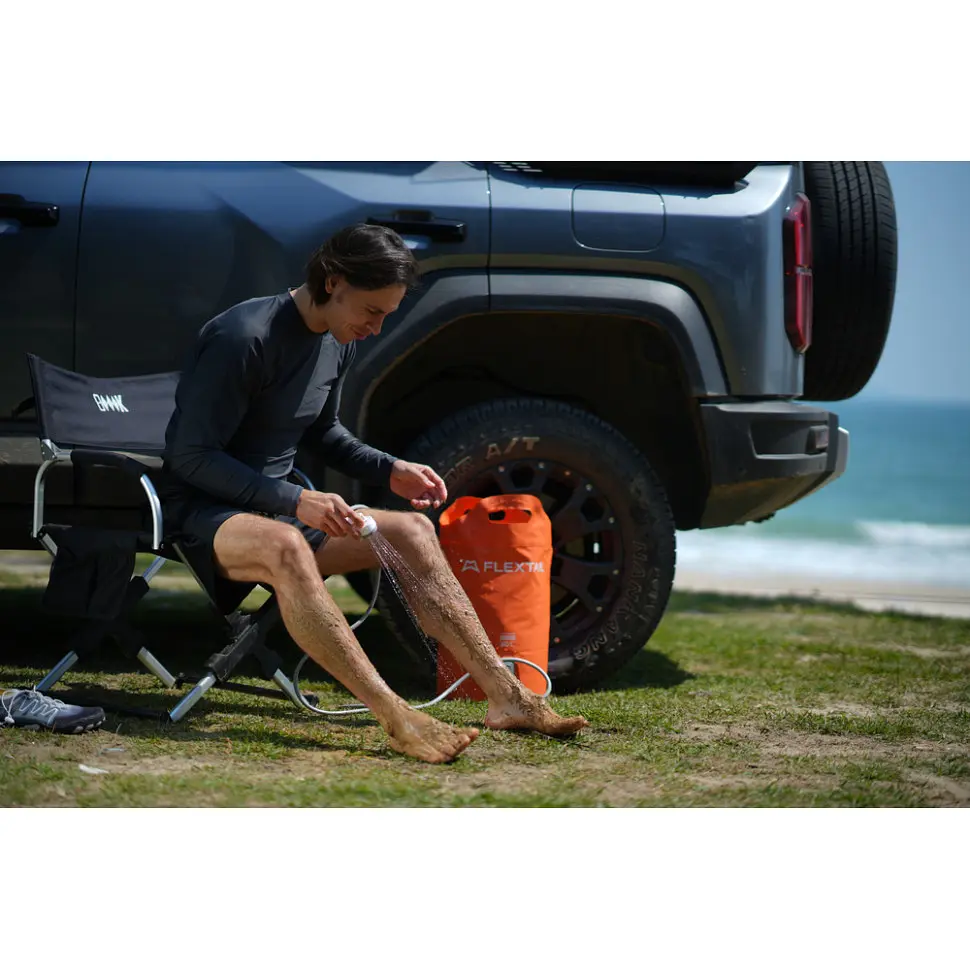 Душ портативний Flextail Tiny Shower Bucket (TSB-700) 20л - з електро насосом - помаранчевий - фото 6