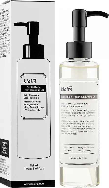 Зволожуюча гідрофільна олія Klairs Gentle Black Fresh Cleansing Oil 150 мл - фото 2
