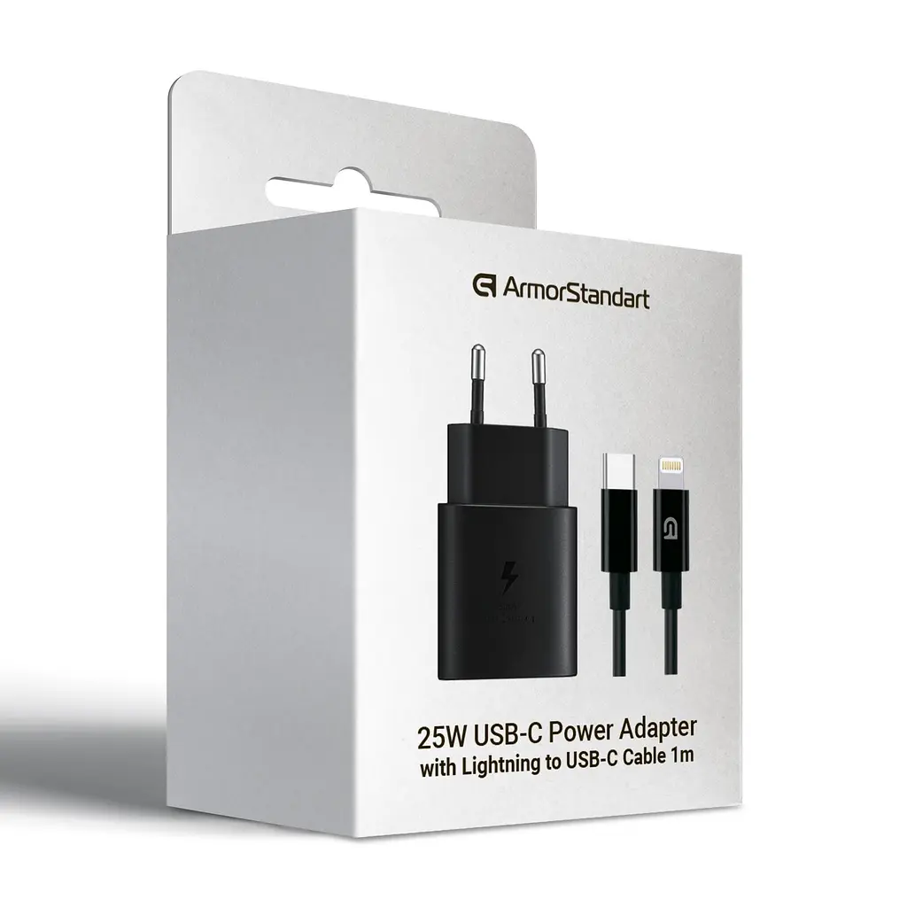 Зарядний пристрій ArmorStandart AR-TA800 USB-C 25W Black + кабель USB-C to Lightning (ARM77721) - фото 6