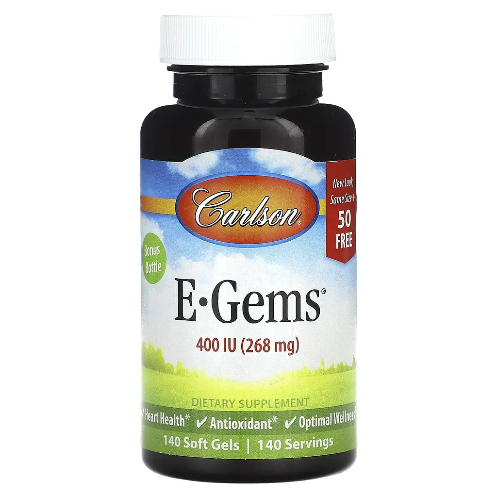 Вітамін Е, E-Gems, 268 мг (400 МО), 140 гелевих капсул Carlson vit0001381
