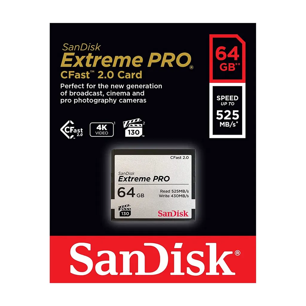Карта пам'яті SanDisk 64GB CFast 2.0 Extreme Pro (SDCFSP-256G-G46D) - фото 3