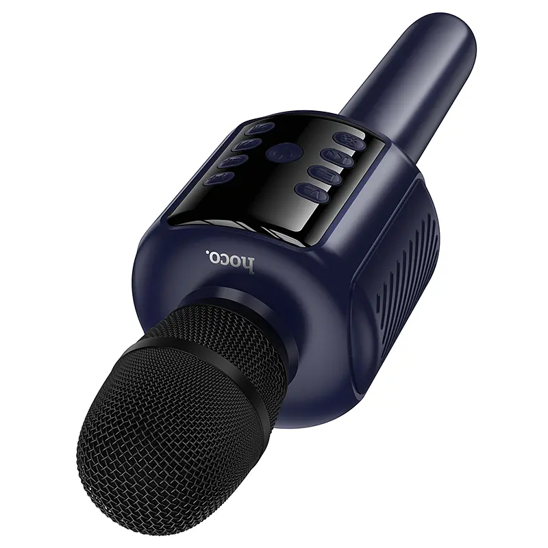 Портативна колонка-мікрофон HOCO L24 Shine karaoke microphone, 5W, Blue - фото 2