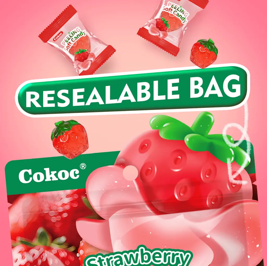 Желейні цукерки Cokoc Peeling Soft Candy Strawberry 75г - фото 3
