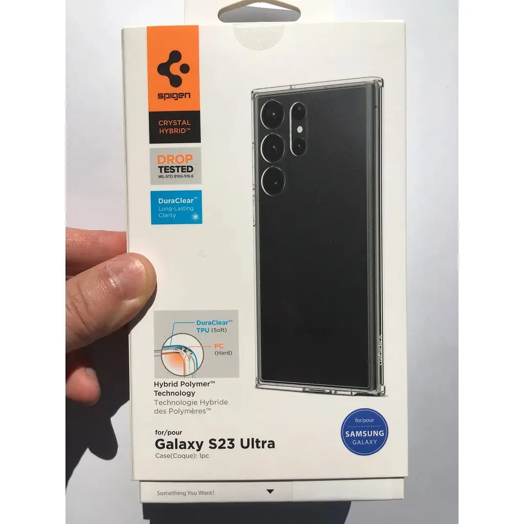 Оригинальный противоударный чехол Spigen Ultra Hybrid для Samsung Galaxy S23 Ultra (6.8") Crystal ACS05646 - фото 2