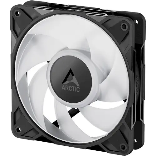 Вентилятор 120 мм, Arctic P12 Pro A-RGB, Black, 120х120х25 мм, ARGB підсвічування, 600-3000 об/хв, 4-pin (PWM, 40 см) / 3-pin (ARGB, 40 см), гідравлічний підшипник (ACFAN00309A) - фото 2