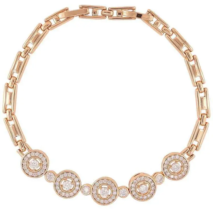 Браслет XUPING Позолота 18K «Інкрустація цирконієм» довжина з замком 18,20см х 4мм (257348)