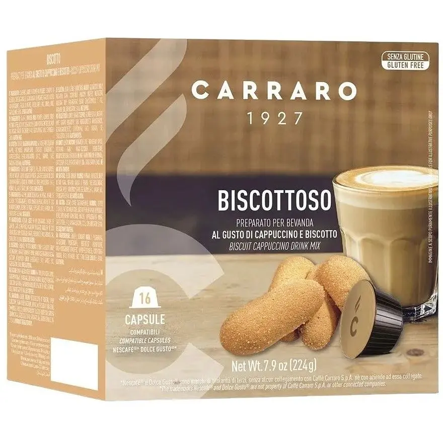 Кава в капсулах Dolce Gusto Carraro Biscottoso, 16 капсул
