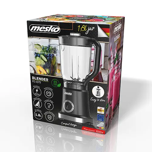 Блендер Mesko MS 4079 1.8 л 1000 Вт Чорний (118119450) - фото 8