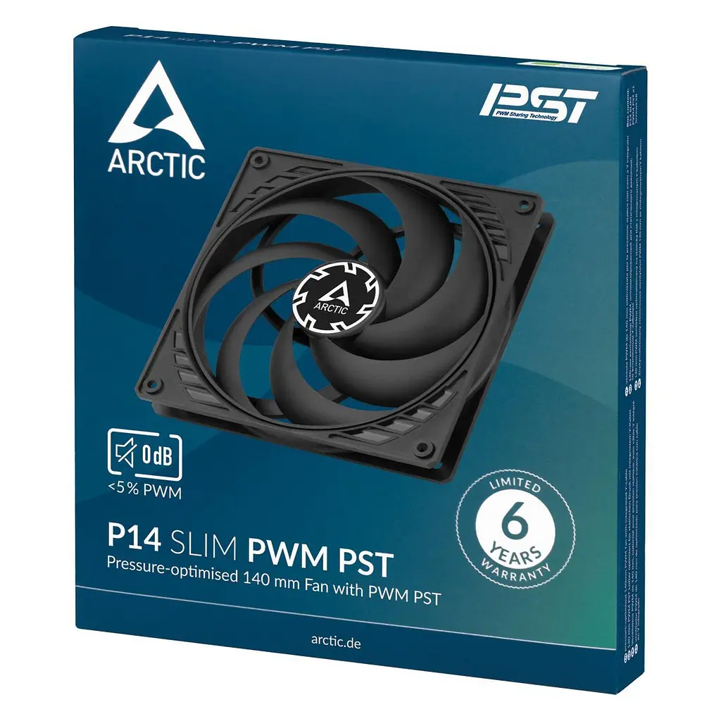 Корпусний вентилятор 140 мм Arctic P14 SLIM PWM PST ACFAN00268A Black - фото 7