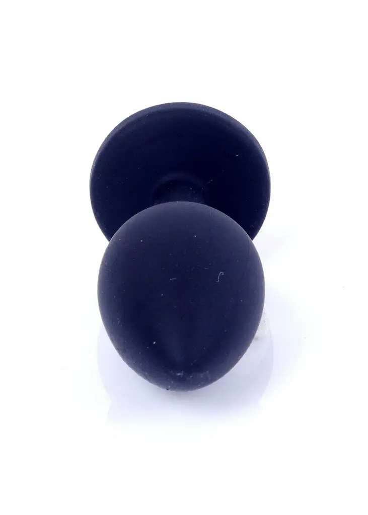 Анальна пробка із кристалом Jewellery Silicone Black Plug S - фото 4
