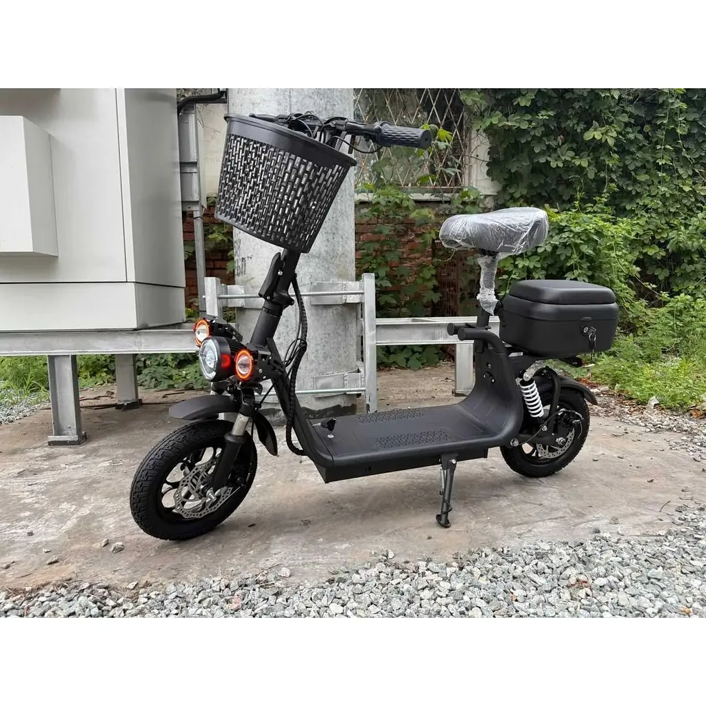 Электросамокат с сиденьем 14" Giant U12 Max (800W, 48V, 15Ah) с кофром-багажником Черный - фото 3