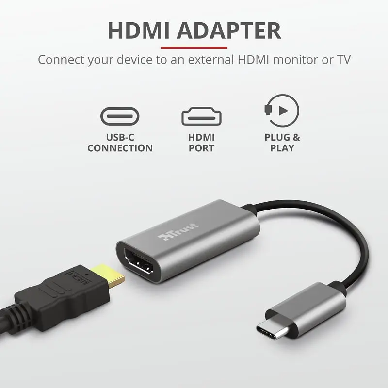 Адаптер Trust Dalyx USB-C > HDMI, 0.2м, Алюминий, черный teh0018506 - фото 10