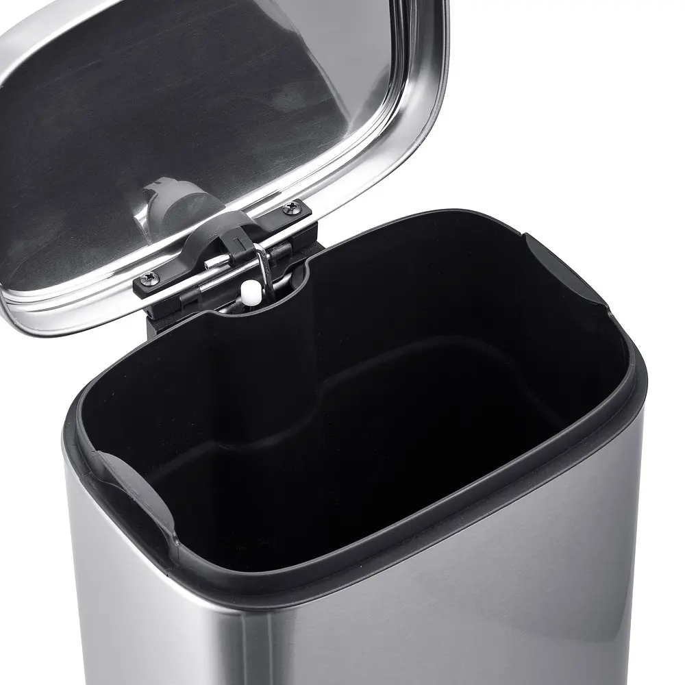 Відро для сміття з плавним закриттям прямокутне Mixxus Premium Style-TC0305 SS Color 5л нержавіюча сталь MI7060, Нержавіюча сталь - фото 2