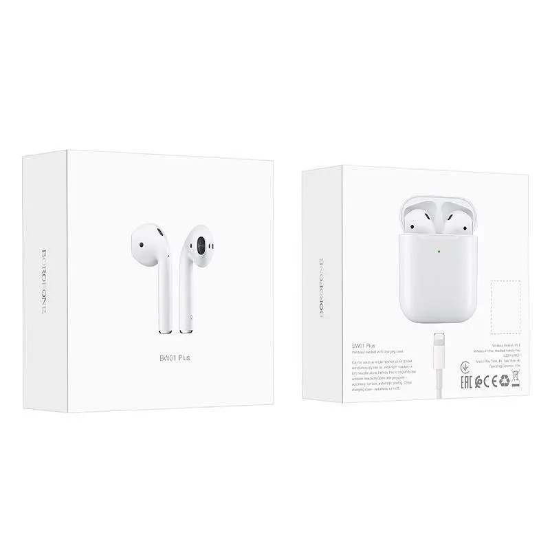 Беспроводные наушники Borofone BW01 Plus TWS белые - фото 10