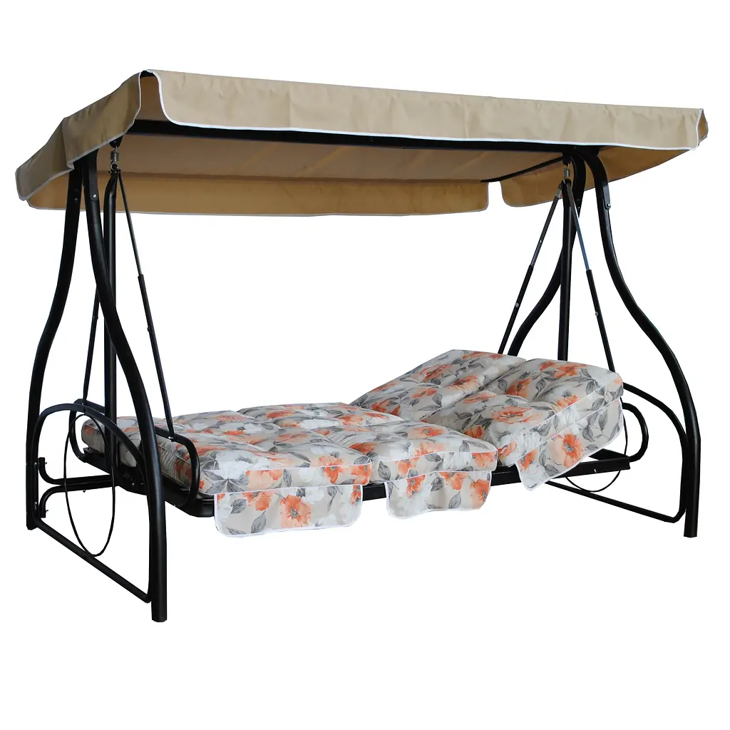 Садовая диван-качалка Ost-Fran Montreal лонета Меджик Аранча/тексилк FL-751/737 с сеткой - фото 4