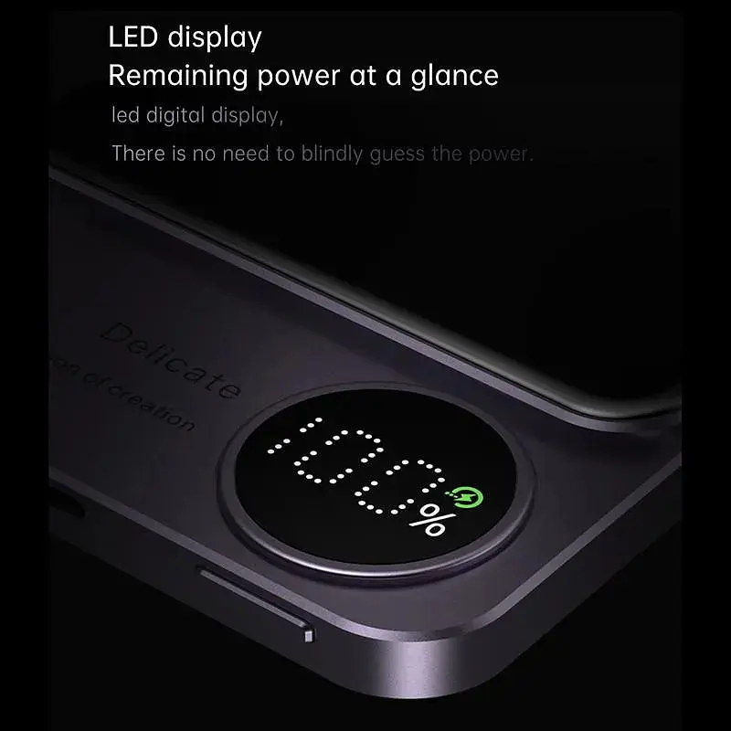Повербанк MagSafe Power Bank Q9 беспроводной с беспроводной зарядкой для iPhone 10000 mAh 20W Green - фото 4