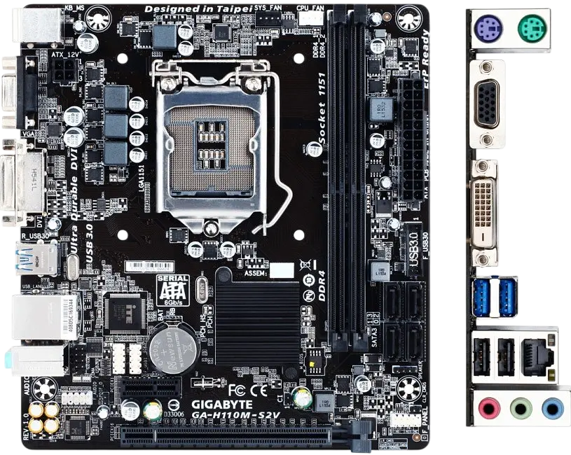 Материнська плата Gigabyte GA-H110M-S2V LGA 1151v1 (GA-H110M-S2V) Б/В - фото 2
