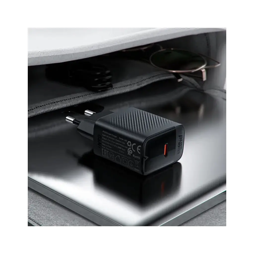 Зарядний пристрій Acefast USB-C 20W + Type-C cable A82 Fast Charger Black (6974316280057) - фото 7