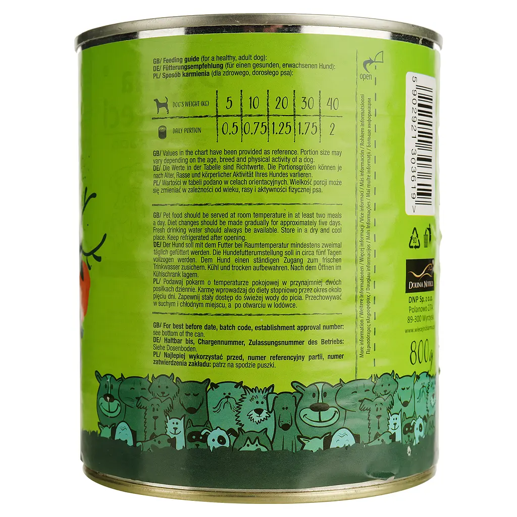 Влажный корм для собак Dolina Noteci Superfood с мясом оленя и утки 800 г - фото 4