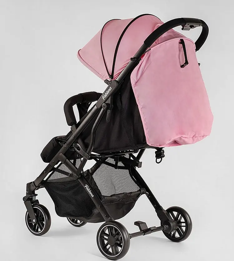 Коляска прогулянкова дитяча 65102 JOY Fabiana, колір рожевий, рама сталева, футкавер, підсклянник, телескопічна ручка (6989180360149) - фото 5