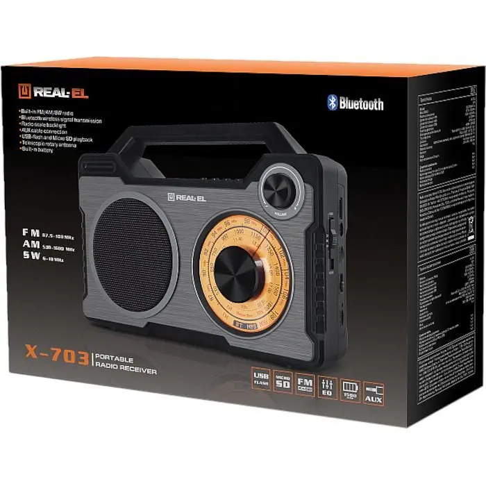 Радіоприймач Real-El X-703 Black (EL121800002) - фото 3
