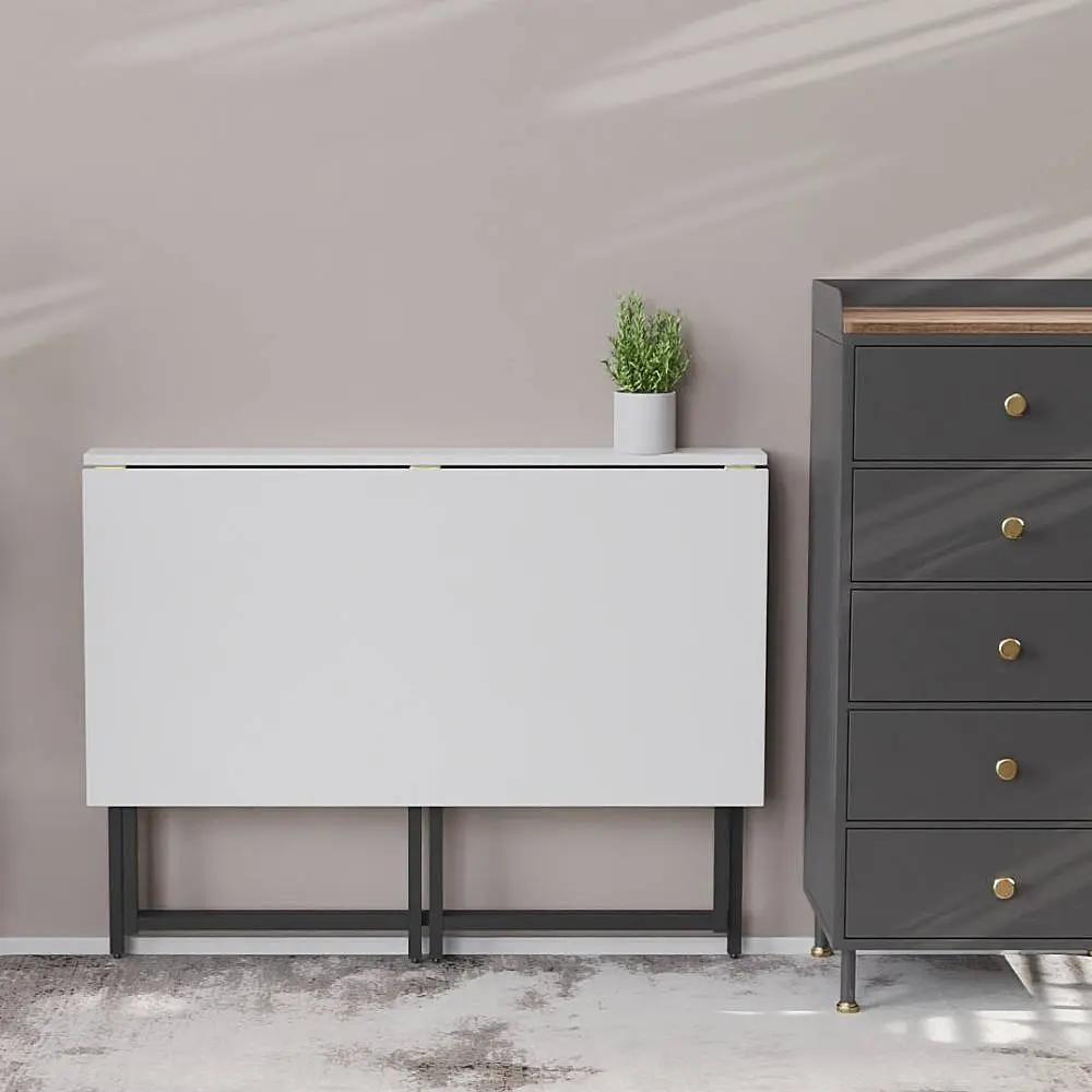 Стол раскладной Морис Ferrum-decor 750x1000x600 Черный металл ДСП Белое 16 мм (FRD-104669) - фото 10