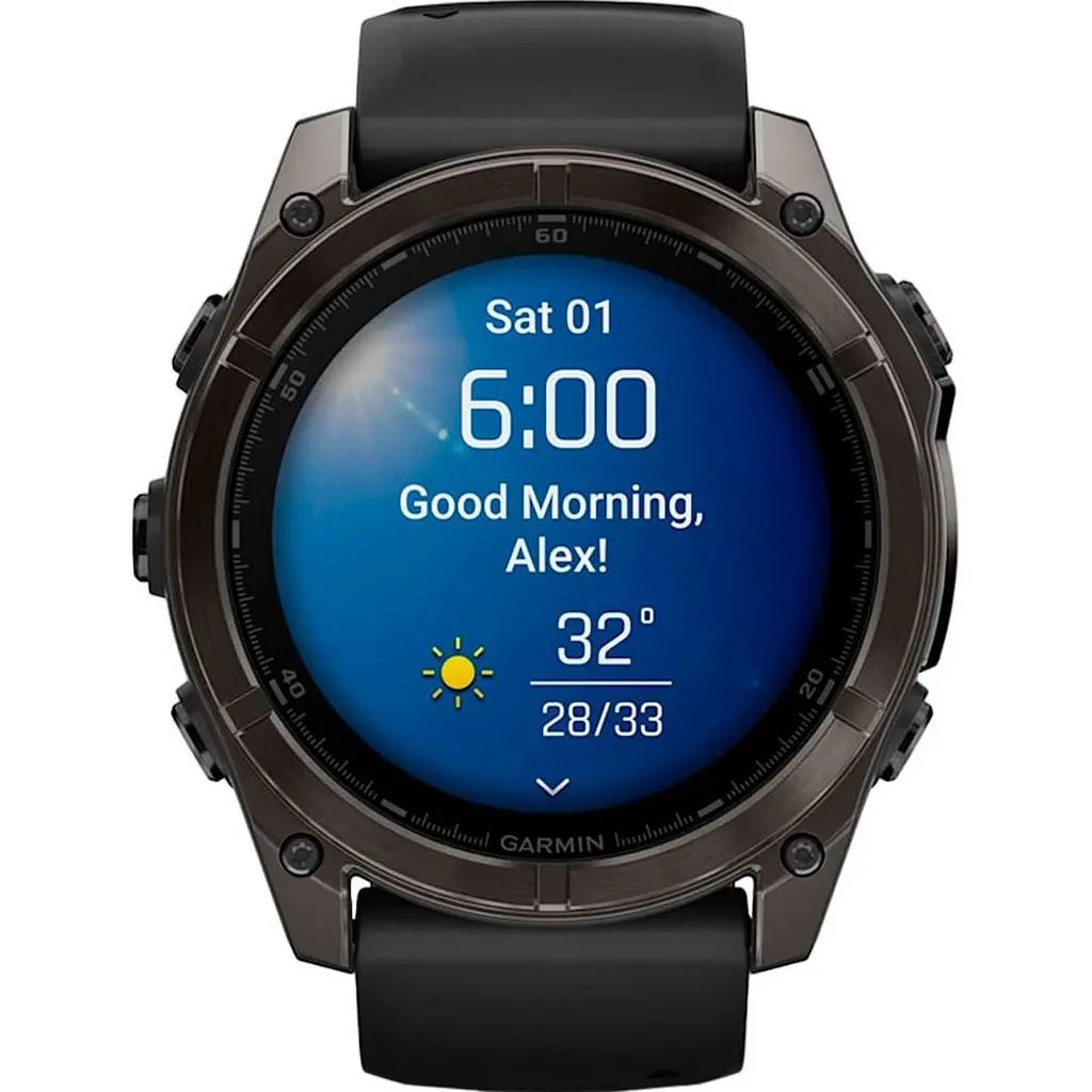 Смарт-годинник Garmin Fenix 8 AMOLED Sapphire 51mm Carbon Gray DLC Titanium with Black/Pebble Gray Silicone Band (010-02905-20/21/63) [115087] - фото 2