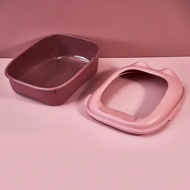 Туалет для котів із лопаткою Derby Plastic Cat Litter Box рожевий 43 х 34 х 20 см - фото 6