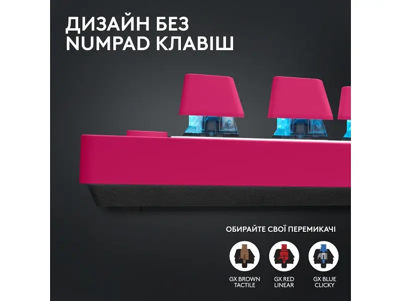 Клавіатура Logitech G PRO X TKL Lightspeed Magenta Tactile (920-012159) - фото 2
