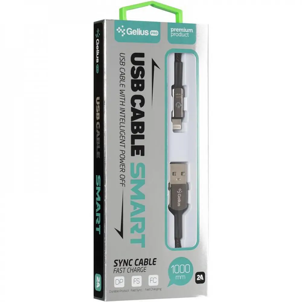 USB кабель Gelius Pro Smart GP-U08i iPhone X Lighting Black 2A - фото 2