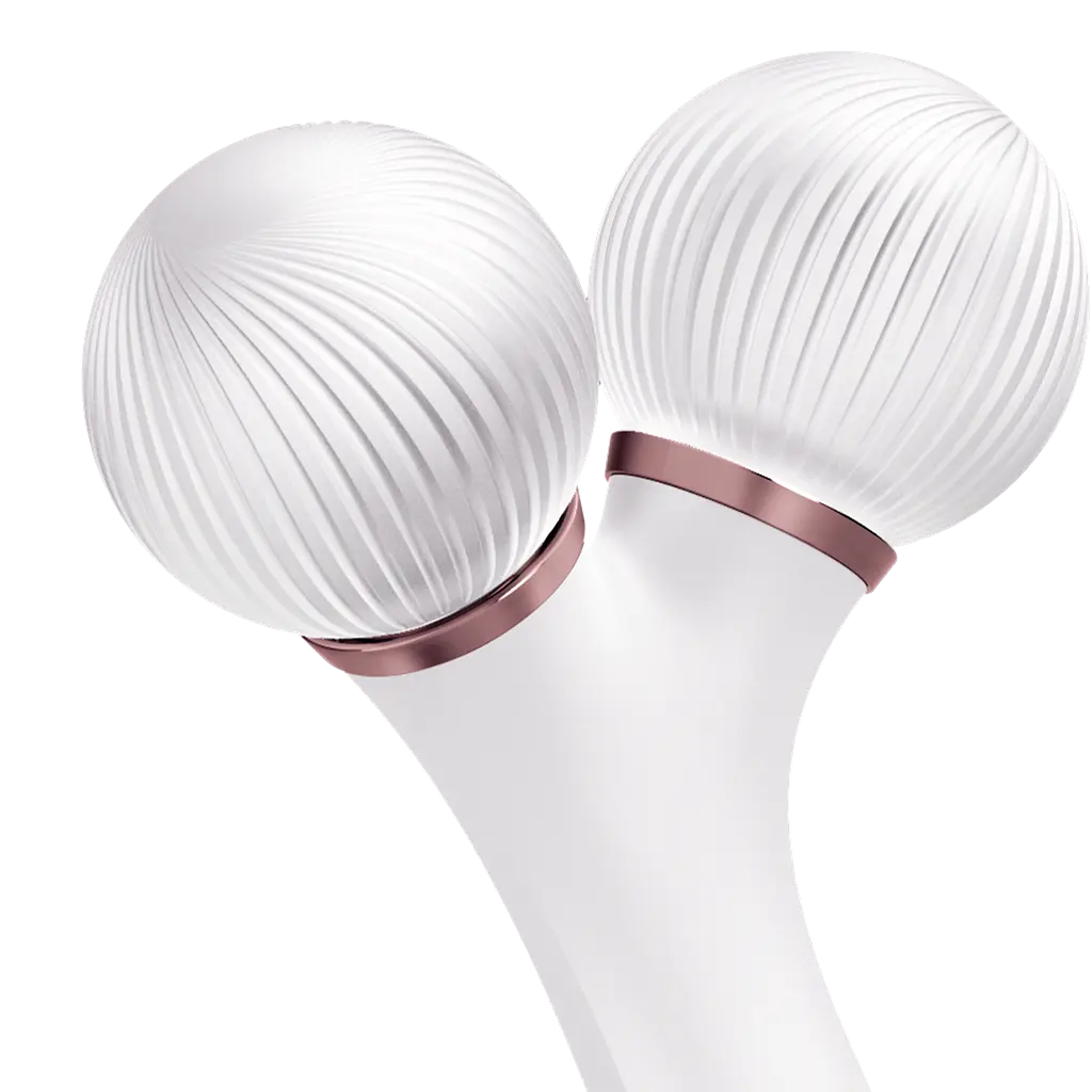 Електронний звуковий ролик для обличчя GESKE Sonic Facial Roller 4 в 1 пудровий - фото 2