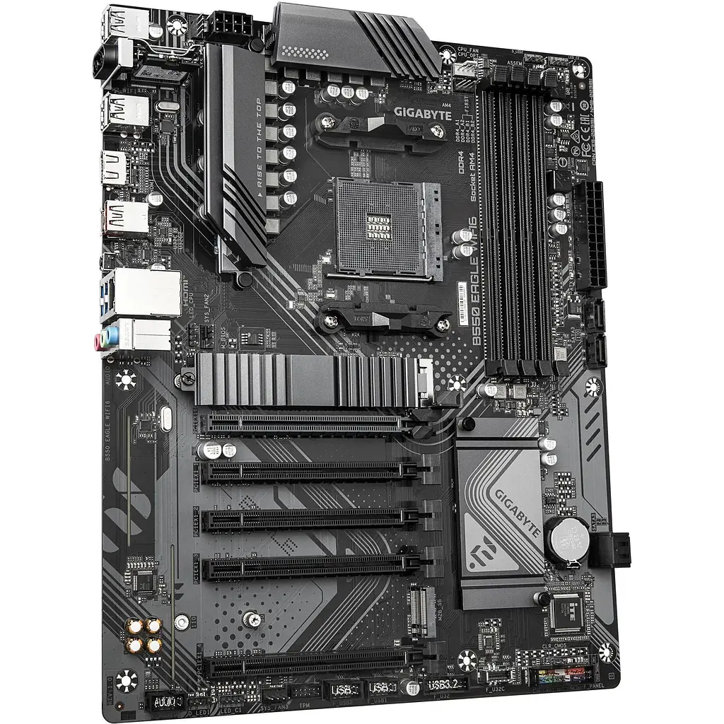 Материнская плата Gigabyte B550 EAGLE WIFI6 sAM4 B550 4xDDR4 M.2 Wi-Fi BT HDMI ATX - фото 2