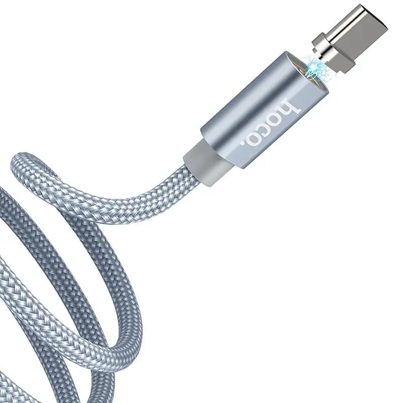 USB Cable Hoco U40A Magnetic Adsorption Type-C Grey 1.2m - фото 3