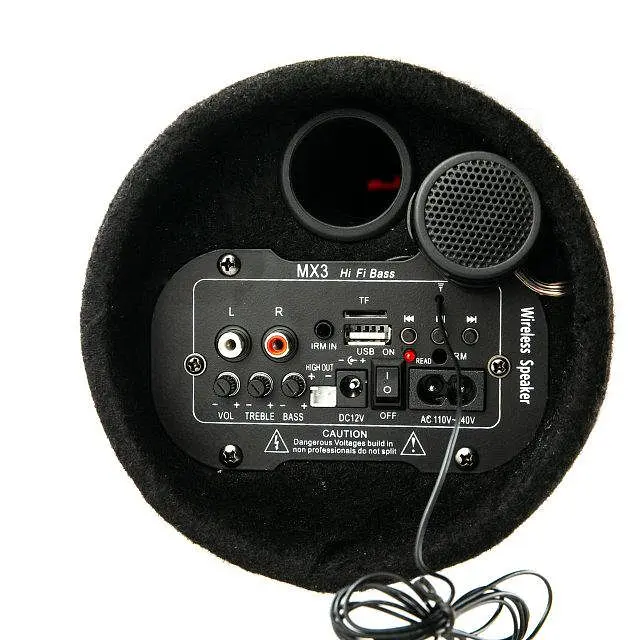 Колонка бездротова Сабвуфер 5" Bluetooth FM 12В та 220В 500W BOSCA чорна - фото 4