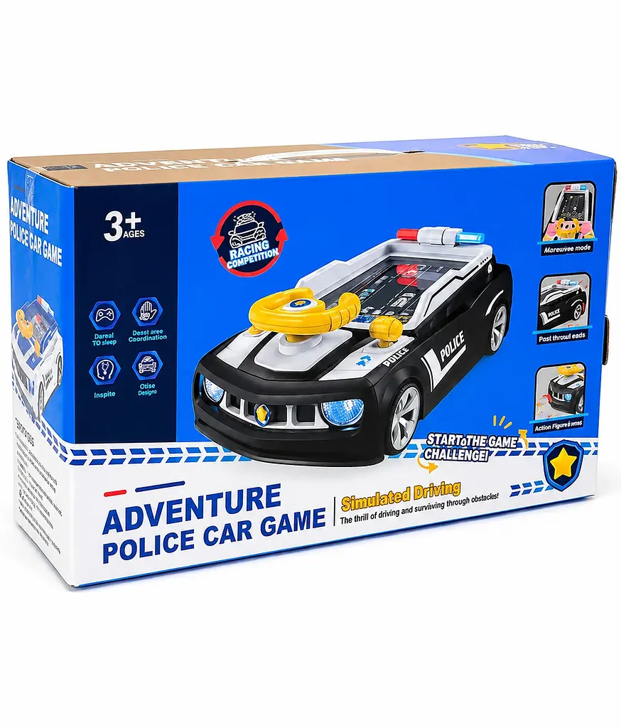 Дитячий гоночний симулятор водіння Поліція Adventure Racing Car, автотренажер, підсвічування, звук, присоски, 2 способи живлення - фото 8