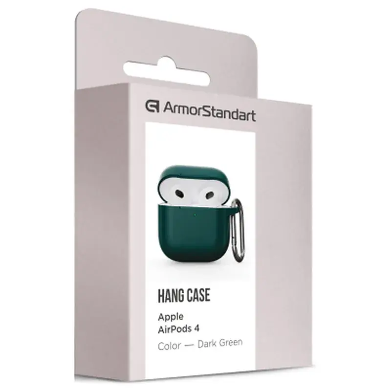 Чохол для навушників Armorstandart Hang Case для Apple AirPods 4 Dark Green (ARM81280) - фото 3