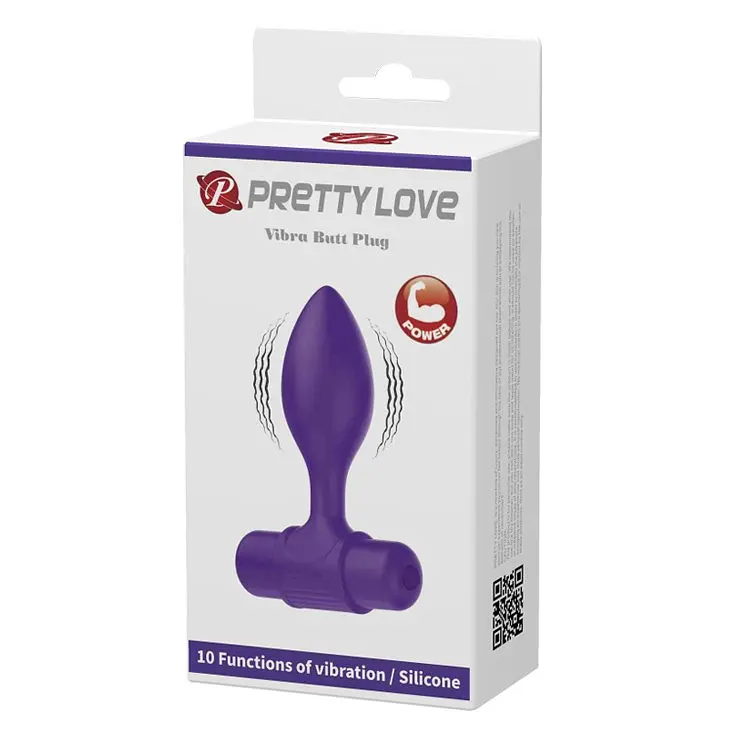 Анальная пробка Pretty Love Vibra Butt Plug 8.6 см (фиолетовый) - фото 7