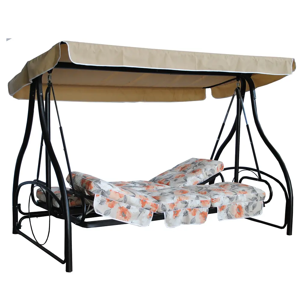 Садовая диван-качалка Ost-Fran Montreal лонета Меджик Аранча/тексилк FL-751/737 с сеткой - фото 3