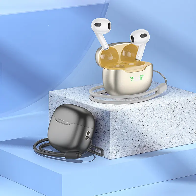 Наушники Borofone BW40 Gratified true wireless BT headset Champagne Gold - фото 2