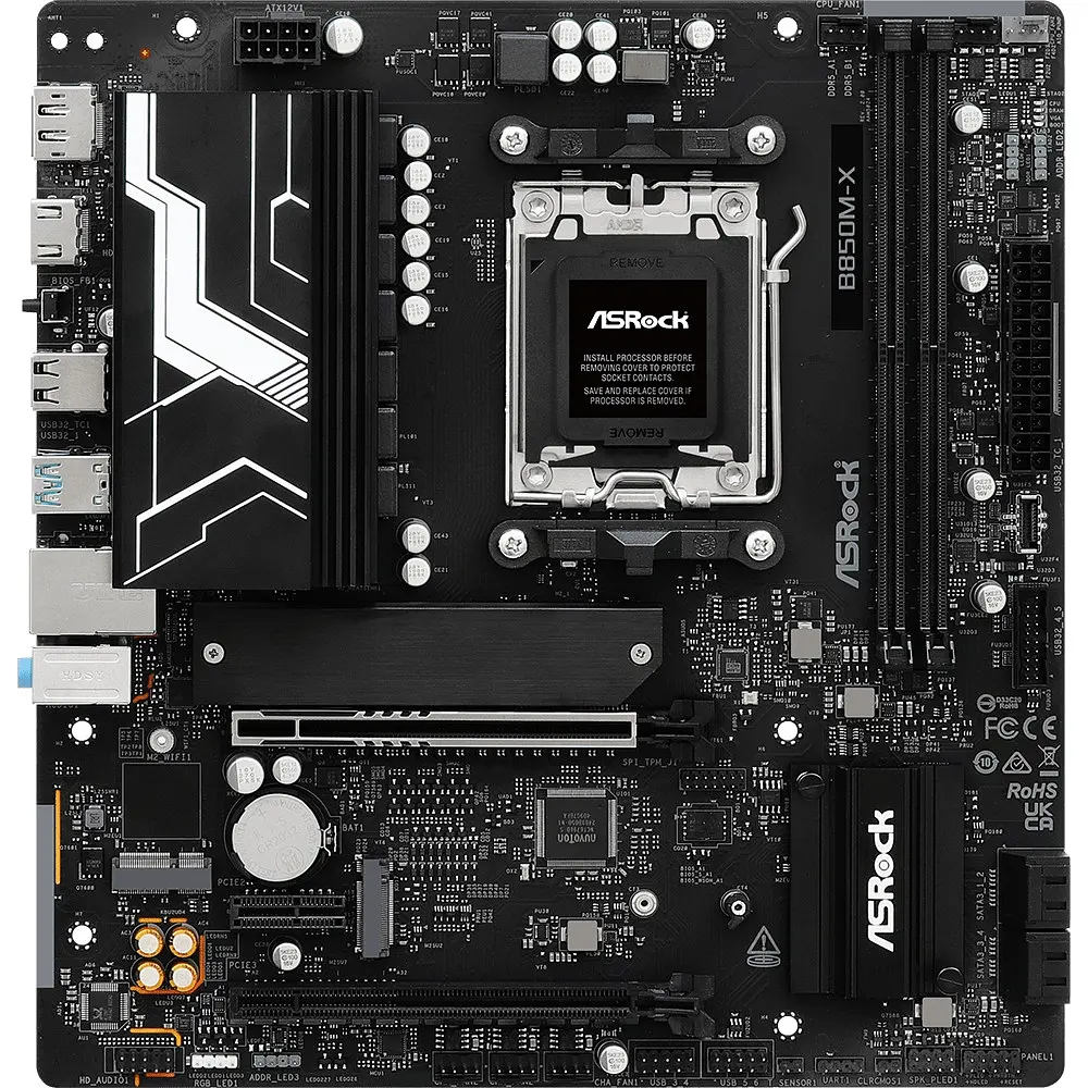 Материнська плата ASRock B850M-X R2.0 (AM5/B850, 2xDDR5, PCIex16, HDMI/DP, 4xSATA, 2xM.2, 2.5GLan, mATX) - фото 6