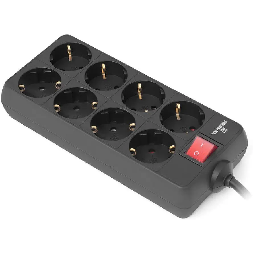 Сетевой фильтр-удлинитель Real-El RS8 5m Protect, 8 розеток, 16A, 3.6 кВт - фото 2