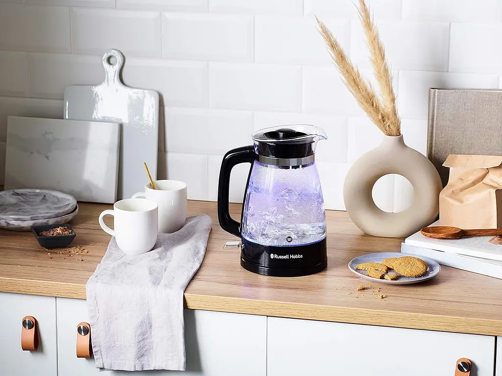 Электрочайник Russell Hobbs Hourglass 1.7 л стекло подсветка черно-серебристый kuh0015373 - фото 6