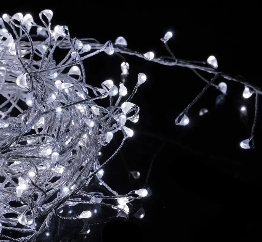 Світлодіодна дротяна гірлянда Крапелька роси OK Led Їжачок 2.5 м 50 Led Батарейки Cool White - фото 2