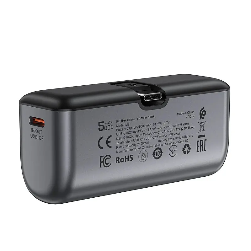 Портативное ЗУ Power Bank Acefast M9 PD20W 5000 mAh Black - фото 3