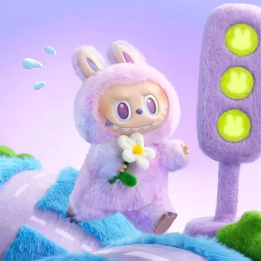 Игрушка-сюрприз Labubu плюшевый брелок в костюме кролика, стоячий V3 Лабубу Случайный цвет - фото 4